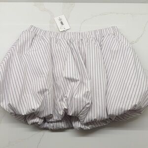 Aritzia White Pinstripe Bubble Skirt